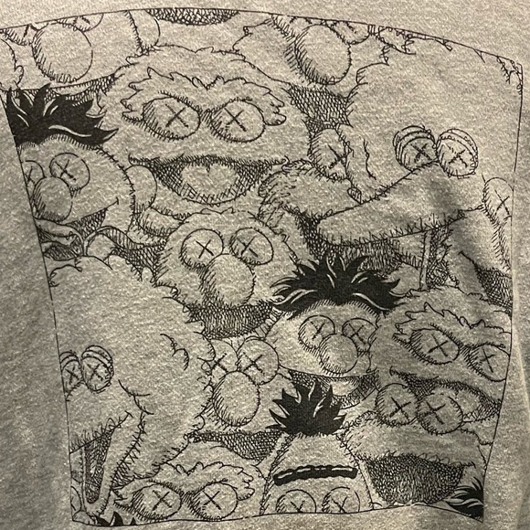 KAWS x Uniqlo x Sesame Street XX Hoodie, Size XS, US Womens, Gray, Preowned - Picture 6 of 12